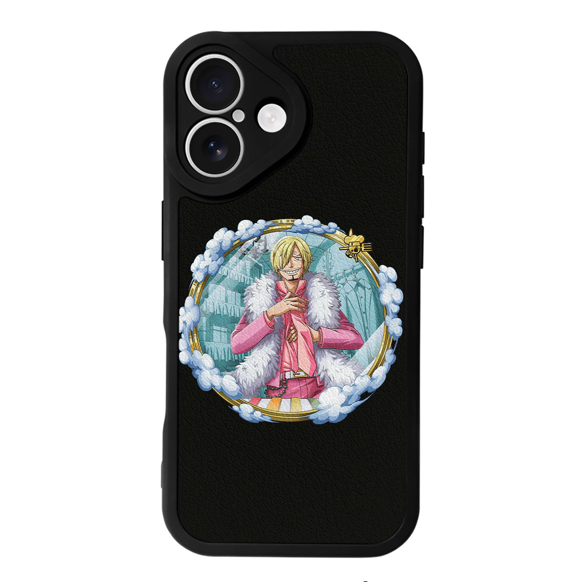 （画像用） ワンピース サンジ ONE PIECE Sanji 【iPhone 16シリーズ対応】シリコンスマホケース（レザー調） 材質：シリコン